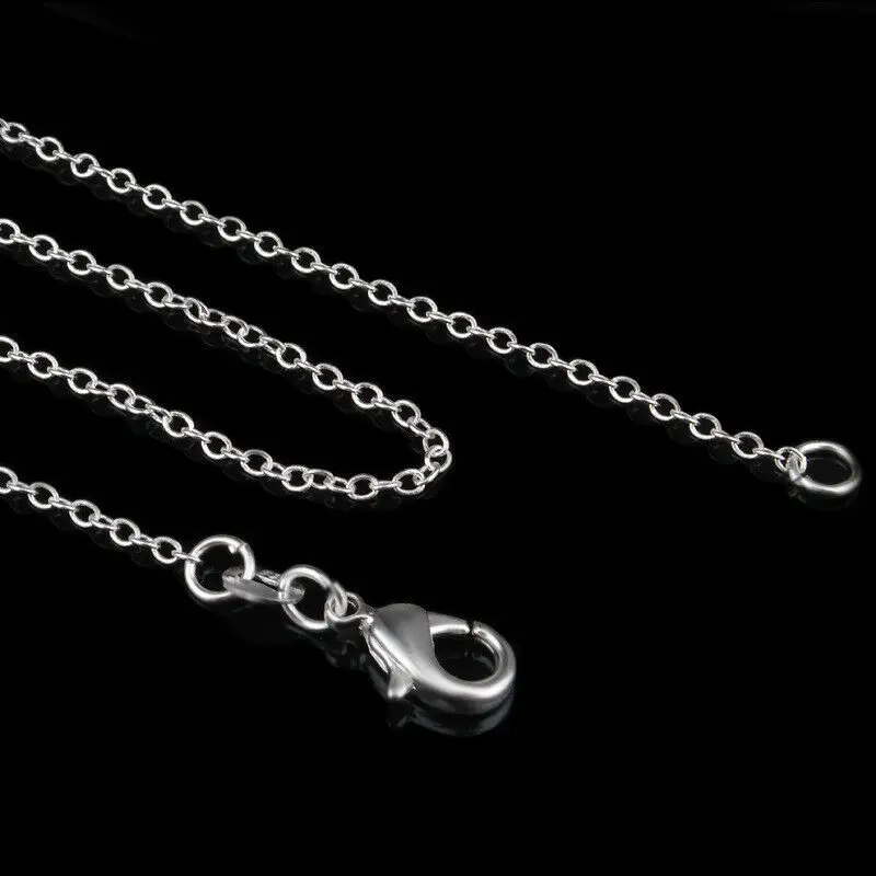 10 шт. 1 мм 925 ювелирные изделия посеребренные "O" звено цепи ожерелье s 1" 18" 2" 22" 2" оптовые цены, модное ожерелье цепи