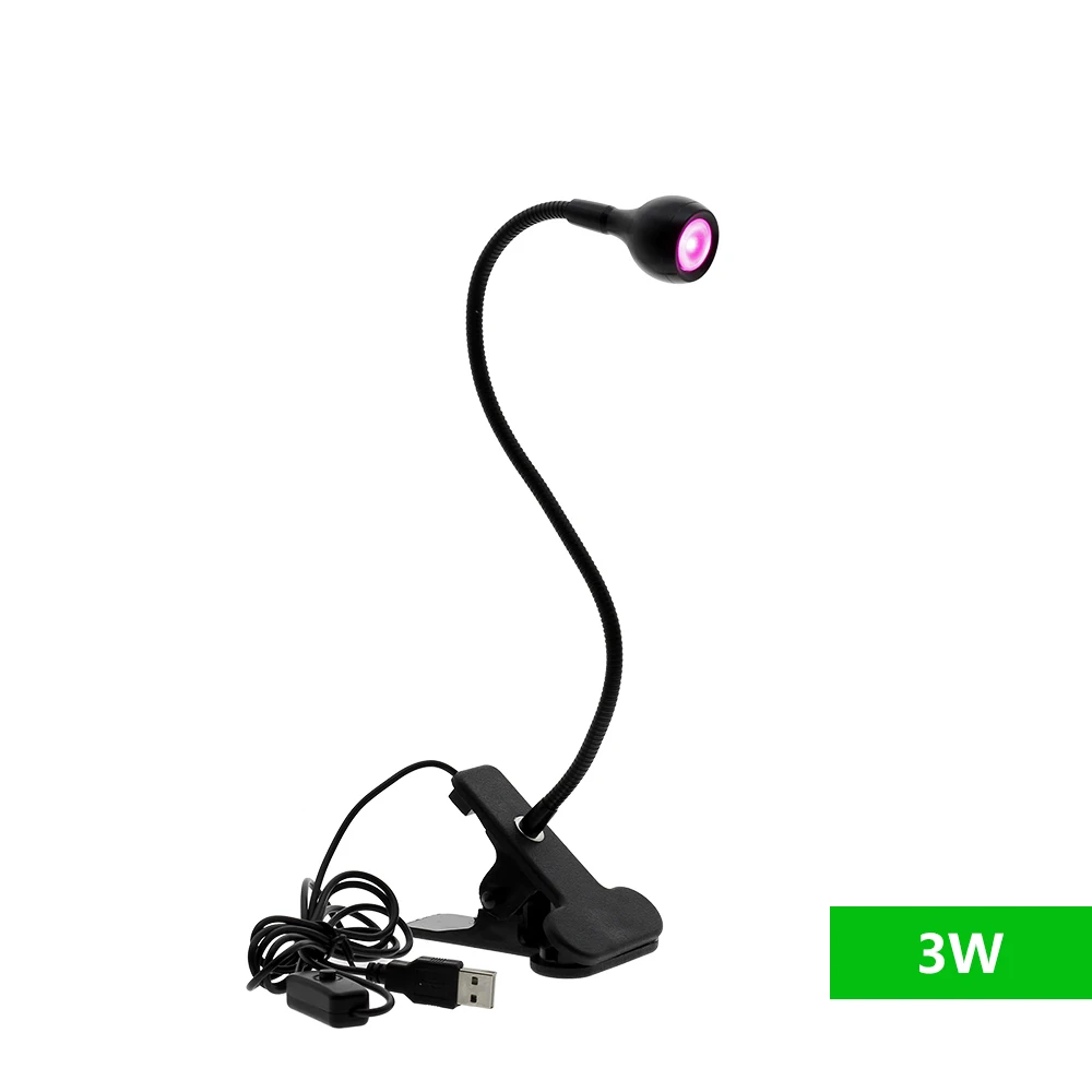 3W Полный спектр Phytolamps DC5V USB СВЕТОДИОДНЫЙ светильник для выращивания 3 Вт 9 Вт 15 Вт 18 Вт 27 Вт 30 Вт 45 Вт настольные Фито лампы с зажимом для растений цветы коробка для выращивания - Испускаемый цвет: 3W