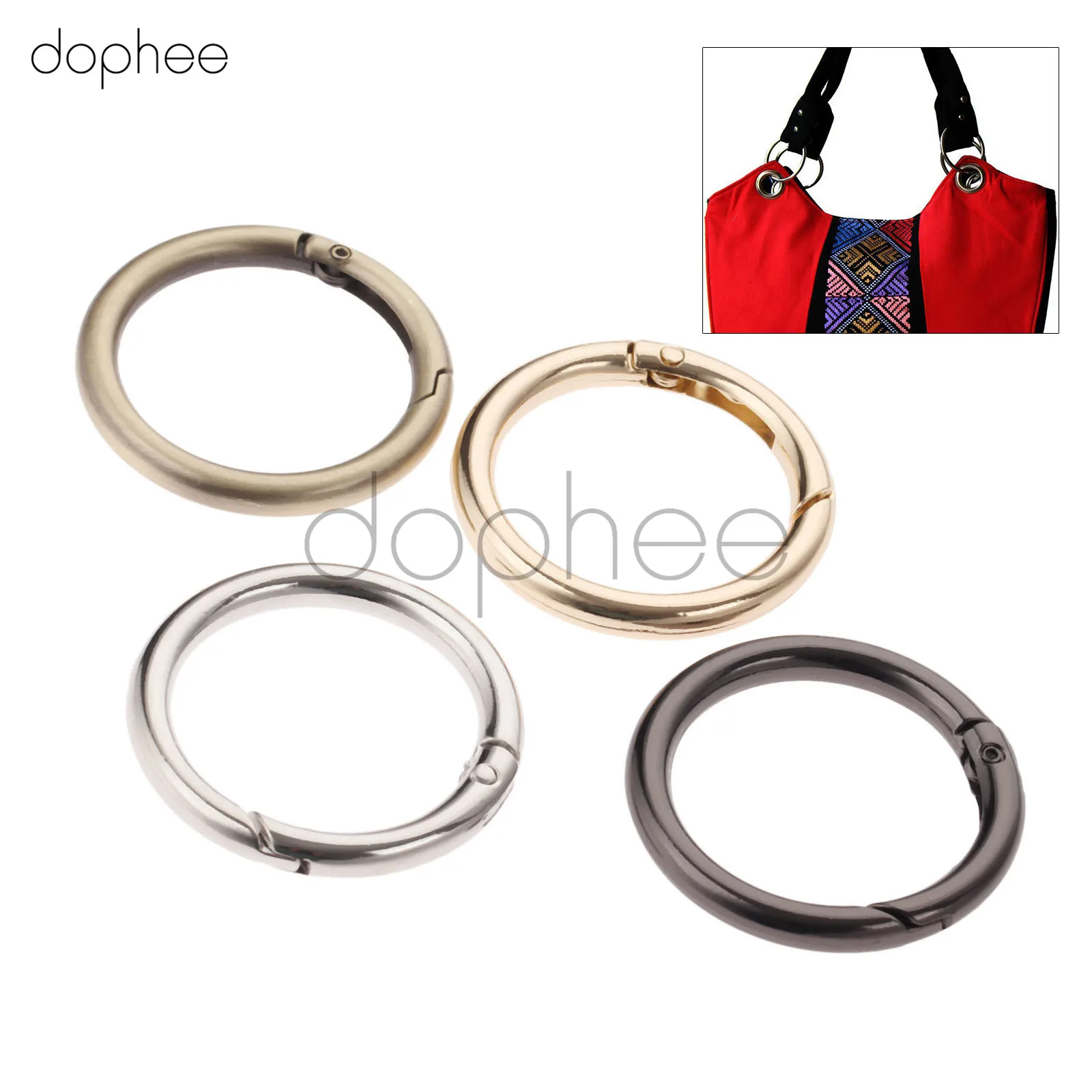 Dophee 5 шт. 32 мм Пружинные уплотнительные кольца 4 цвета открывающийся брелок