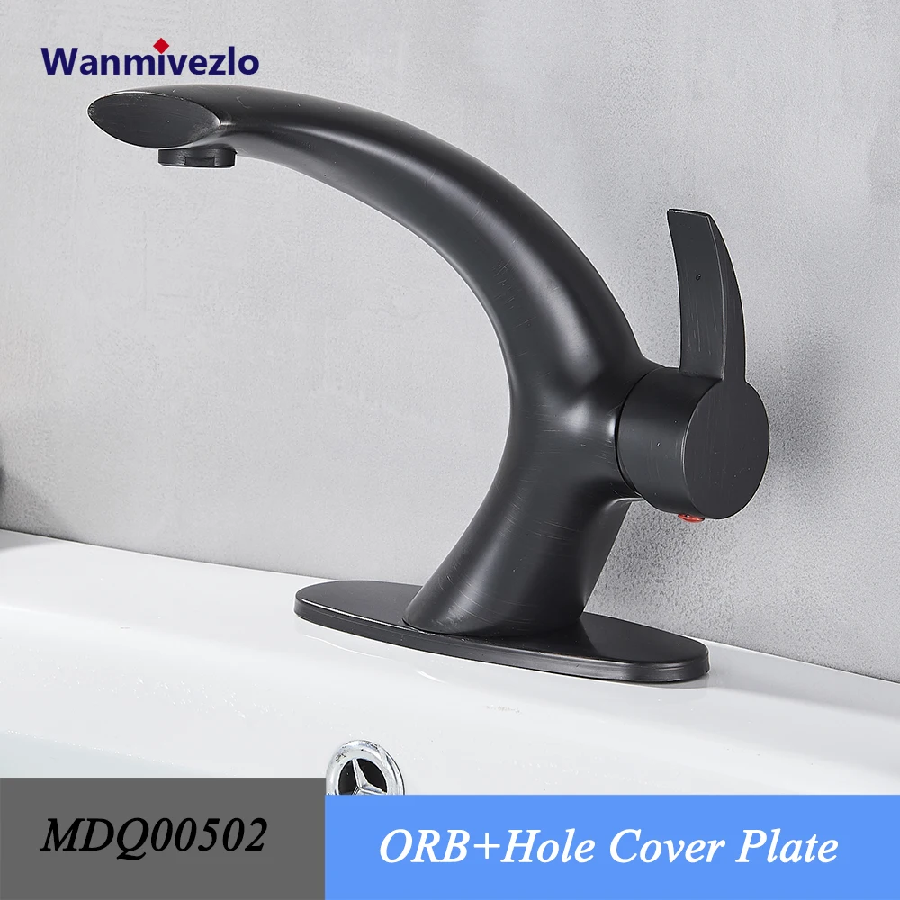 ORB And Plate Blacken смесители для раковины, однорычажный кран для ванной комнаты, кран для раковины с креплением, смесители для раковины, латунные краны для горячей и холодной воды, краны для мойки - Цвет: ORB And Plate