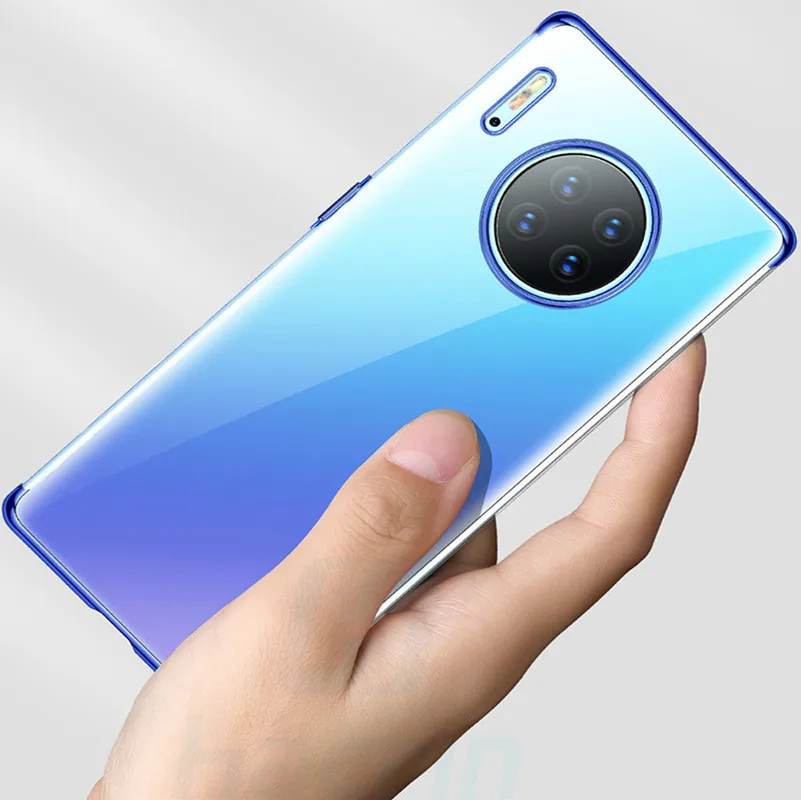 

Clear Transparent Case for Huawei Mate 30 Pro Case Soft TPU Plating Cover for Huawei Mate 30 Case Full Protective Bumper Conque