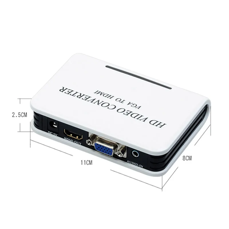1080P Audio VGA to HDMI HD HDTV Video Converter Box Adapter for PC Laptop DVD