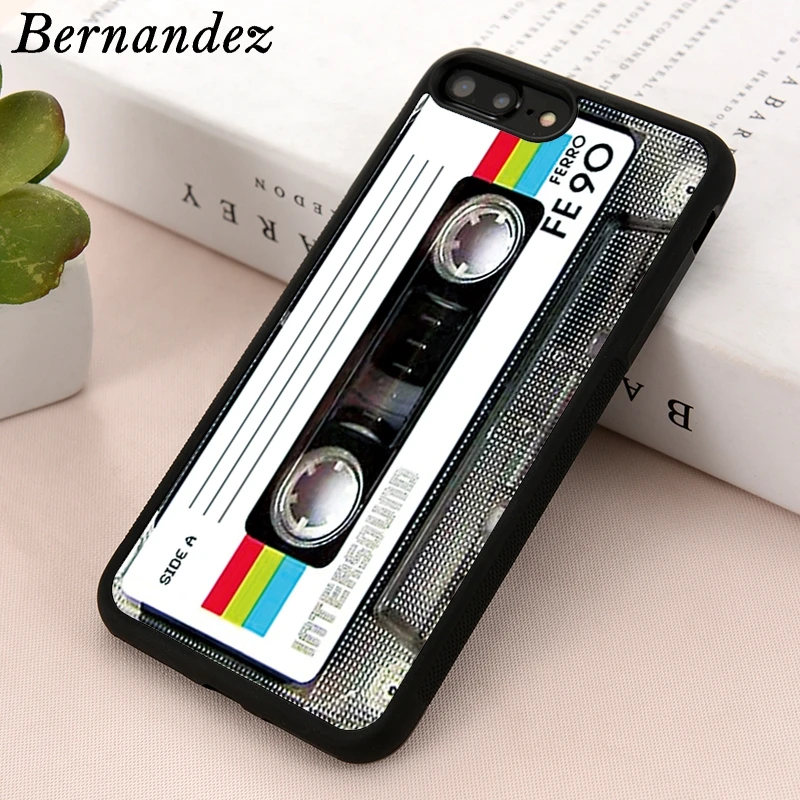 Bernandez old school кассеты силиконовый резиновый чехол для мобильного телефона iPhone 6 6S 7 8