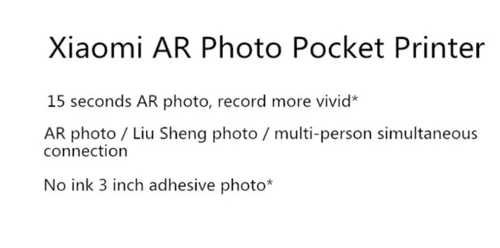 Xiaomi mijia AR Printer 300dpi Portable Photo Mini Pocket With DIY Share 500mAh picture printer pocket printer work with mijia (2)