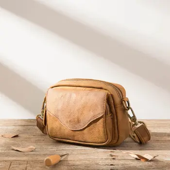 

Men's Bags Retro Shoulder Messenger Bag New Leather Messenger Bag Casual Small Bag Head Layer Leather Belt Bag Vintage Soft Men