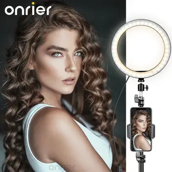 

Onrier Video Ring Light with 160cm Tripod Stand Phone Holder Selfie Ring lamp for Youtube Makeup Live Ringlight Photography