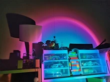 Atmosphere Led Night Light Rainbow Sunset Projector Lamp for Home Coffe shop Background