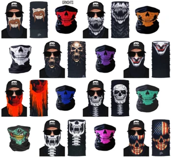 

Skull Design Series Scarf Variety Tube Half Headwear Halloween Headband Bandana Headwear Bicycle Head Scarf Snowboard Headscarf
