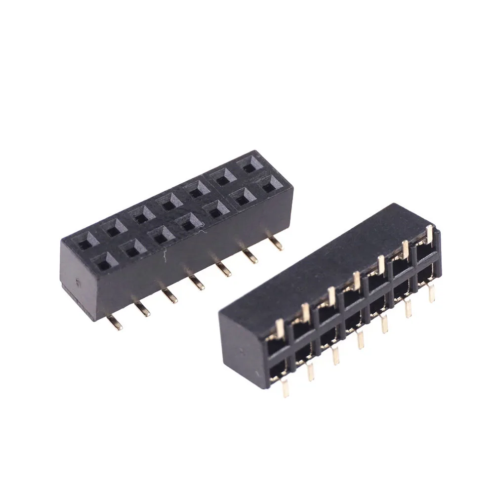 100 шт. низкопрофильный SMT гнездо заголовка 2 54 мм 0 &quotшаг 2x7 Pin 14 положение