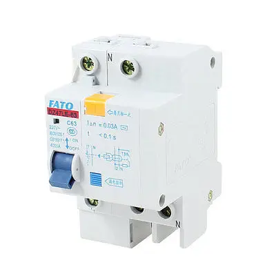 4000A защита от перегрузки 1P+ N выключатель DZ47LE-63 C63 AC 220V 63 Amp