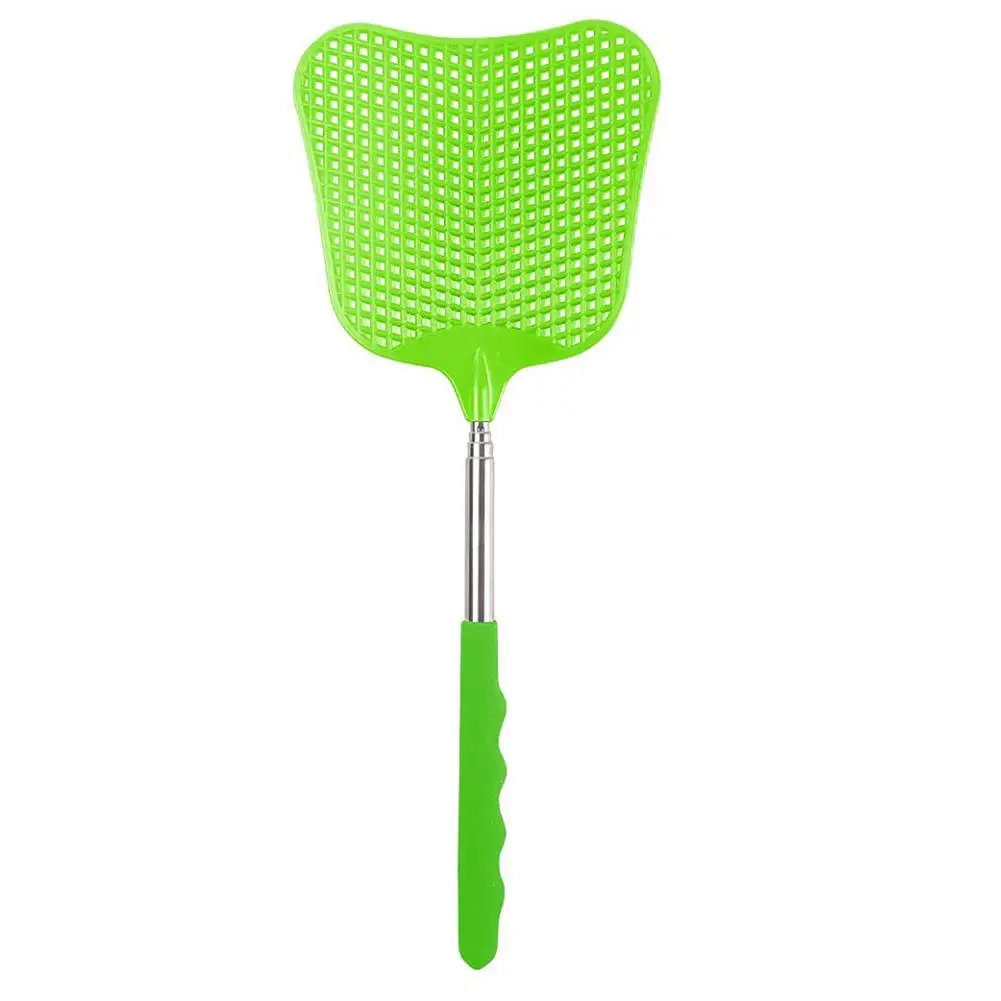 Fly Swatter Durable Telescopic Plastic Fly Swatter Heavy Duty Set Retractable Flyswatter With Stainless Steel Long Handle