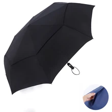 Double Automatic Umbrellas 120CM Male Car Big Umbrella Rain Travel Windproof Folding Umbrella Business Christmas Gift Paraguas