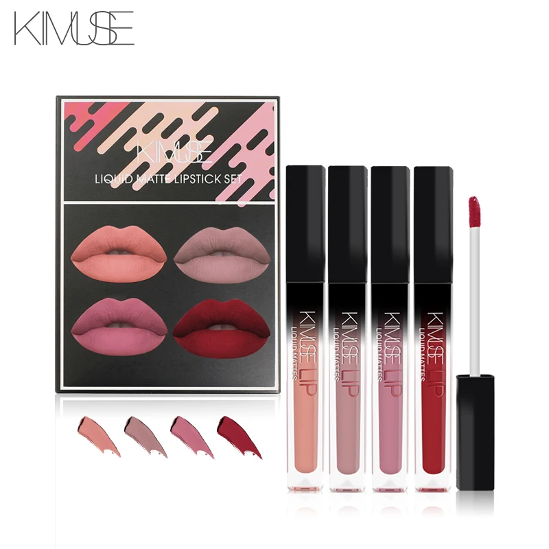 

KIMUSE Muzzle Smokey Lip Glaze Lip Glaze Set Easy To Color Lasting Non-stick Cup Matte Velvet Lipstick