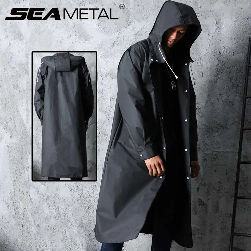 Raincoat for Men Women Waterproof Adult Rain Coat Outdoors Universal for Travel Camping Fishing Rainwear Suit Black High Quality