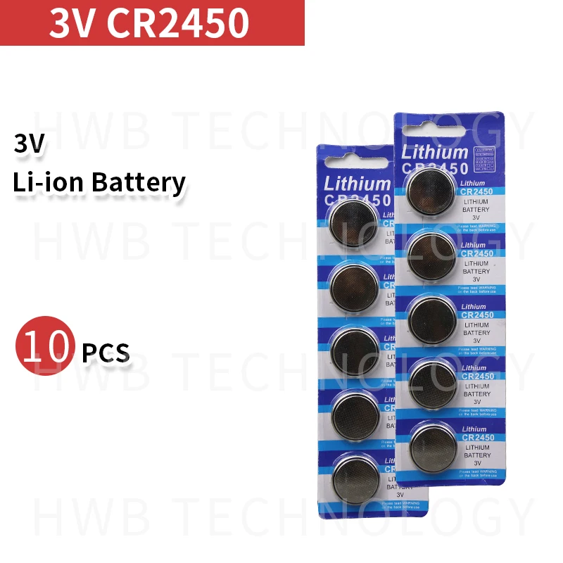 10 шт. CR2450 Кнопочная батарея монета 2450 ECR2450 KCR2450 5029LC LM2450 3 В литиевая для часов