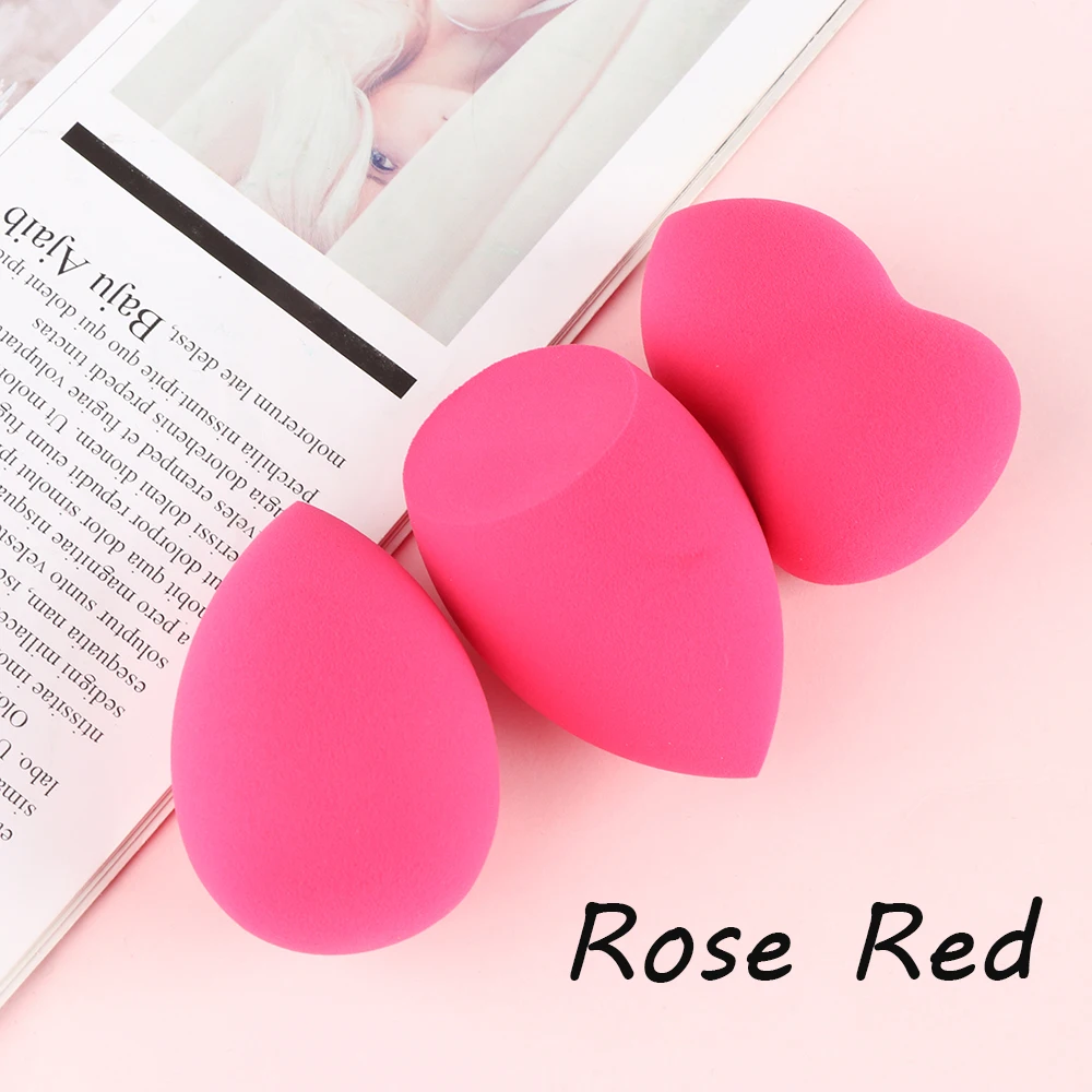 Rose Red 3/4 шт./компл. Waterdrop макияж губка природного каучука буфами на рукавах тональный крем для лица крем-пудра спонжи для смешивания Для женщин Красота косметический инструмент - Цвет: Rose Red