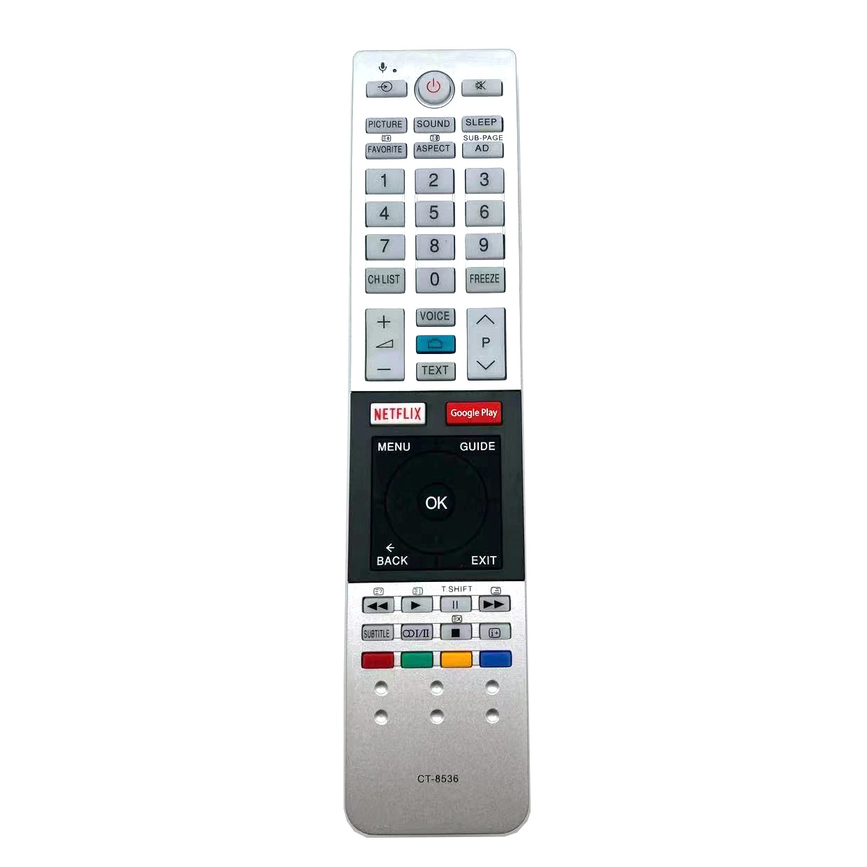 Запасной пульт дистанционного управления подходящий CT-8536 для Toshiba ТВ с Netflix Google Play