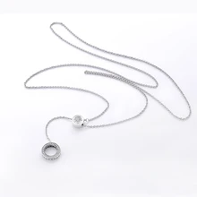 New 925 Sterling Silver Signature Pan Necklace, Clear CZ For Women Original Fashion Pendants Charms Jewelry