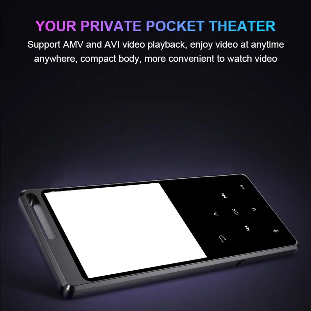 MP3 музыкальный плеер Bluetooth Внешний сенсорный экран музыкальный mp3-плеер с 2,4 дюймовым экраном и емкостью батареи 800 мАч