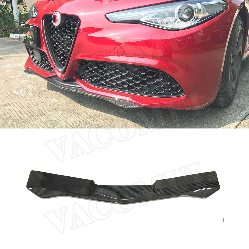 Автомобильный гоночный передний бампер для губ из углеродного волокна Alfa Romeo Giulia