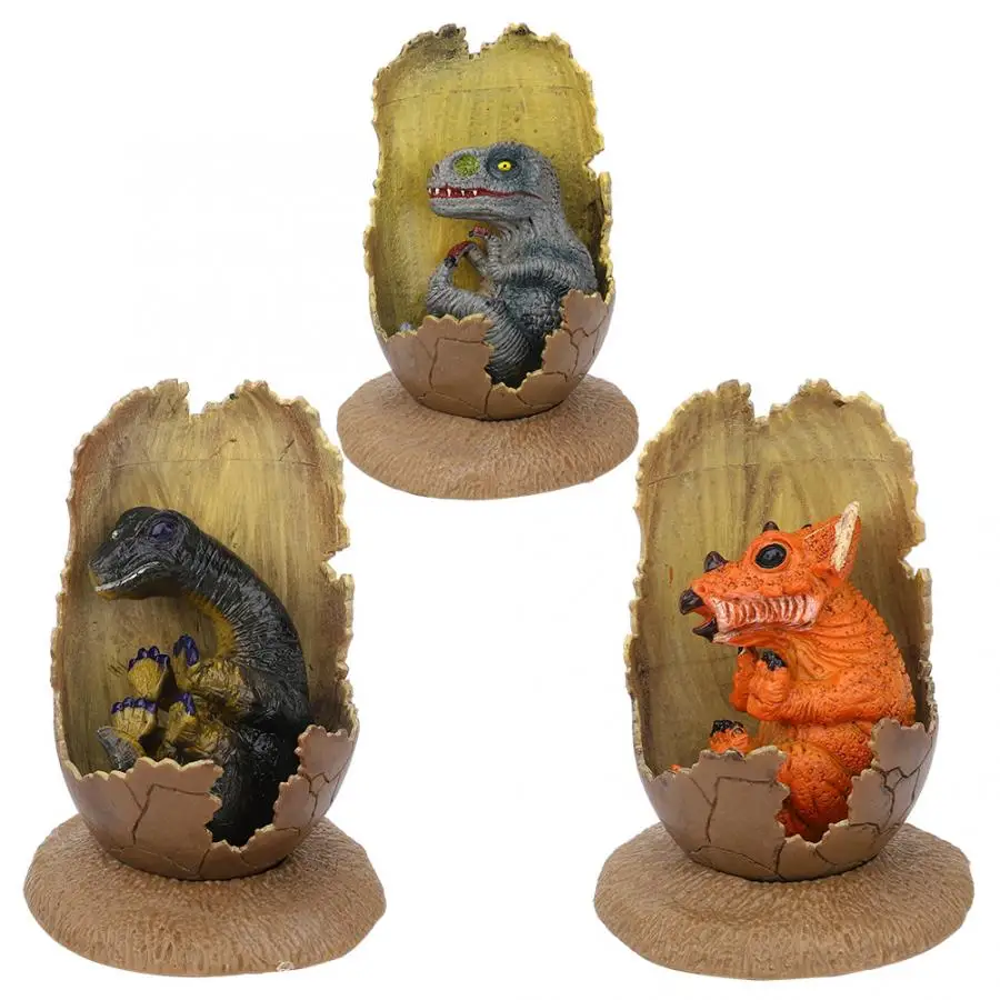 

Hot 6pcs Hatching Growing Dinosaur Baby Eggs Model Half Hatched Dinosaur Handmade Model with Pedestal Children Educational Toys