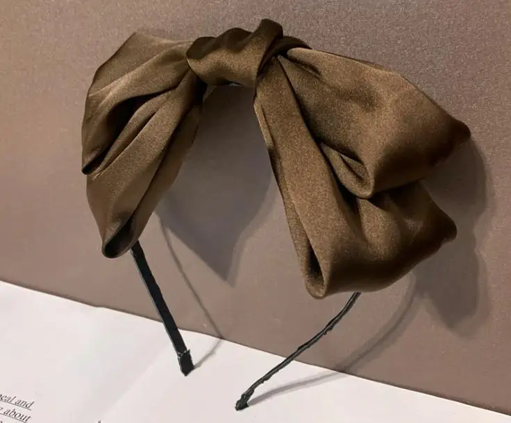 ladies headbands for short hair Solid Satin Bowknot Hairband Women Big Bow Headband Teen Girls Hairband Bow Knotted Center Women Hair Accessories Head Band hairclips
