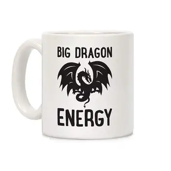 

Big Dragon Energy White 11 Ounce Ceramic Coffee Mug