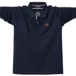 2024 Autumn Men Polo Shirt Cotton Men Business Fashion Homme Polo Shirts Long Sleeve Comfortable Polo Shirt 5XL Brand Clothing