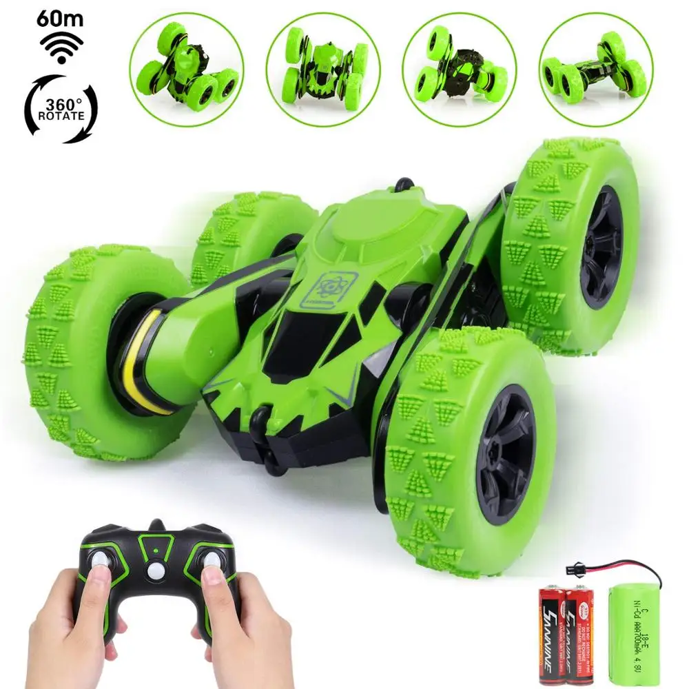 

RC Stunt Car Toy for Christmas Gift, 2.4GHz Off Road Remote Control Vehicle Spining Flip Flash Double Sided 360 Rolling Rotating