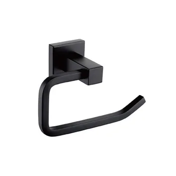 

Single Pipe Toilet Paper Holder Tissue Roll Hanger Wall Mounted Stainless Steel Toilet Bathroom Accessories Matte Black SUS 304