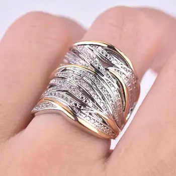 

Fashion layered cross full zircon diamonds rings for women white gold color jewelry bijoux bague party accessories gifts new