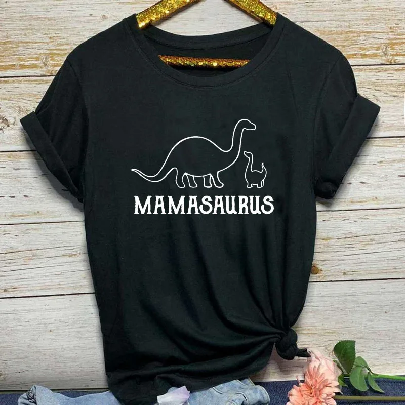 Женская футболка с динозаврами Mamasaurus забавная Kawaii уличная Юрского периода