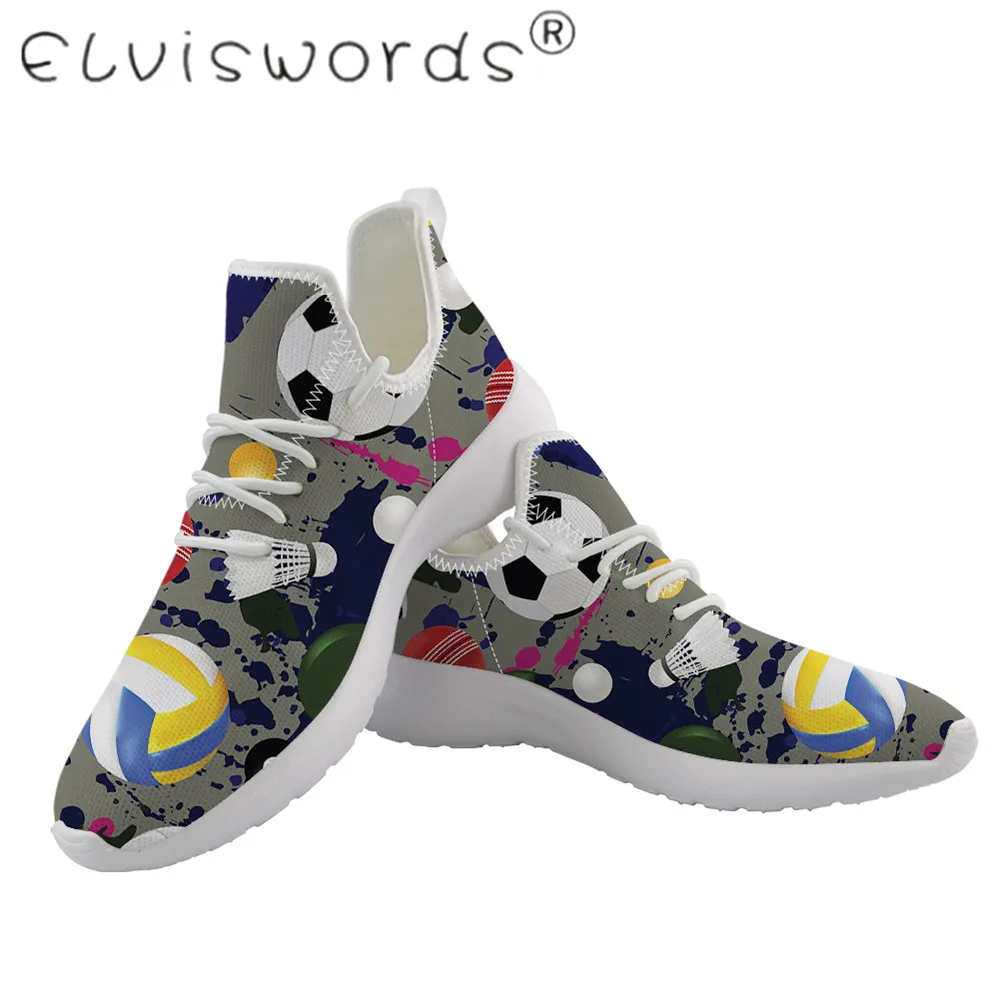 

ELVISWORDS New Off White Flying Weave Knit Mesh Sneakers Men Outdoor Basketball Soccer Pattern Platform Valcanized Shoes For Boy