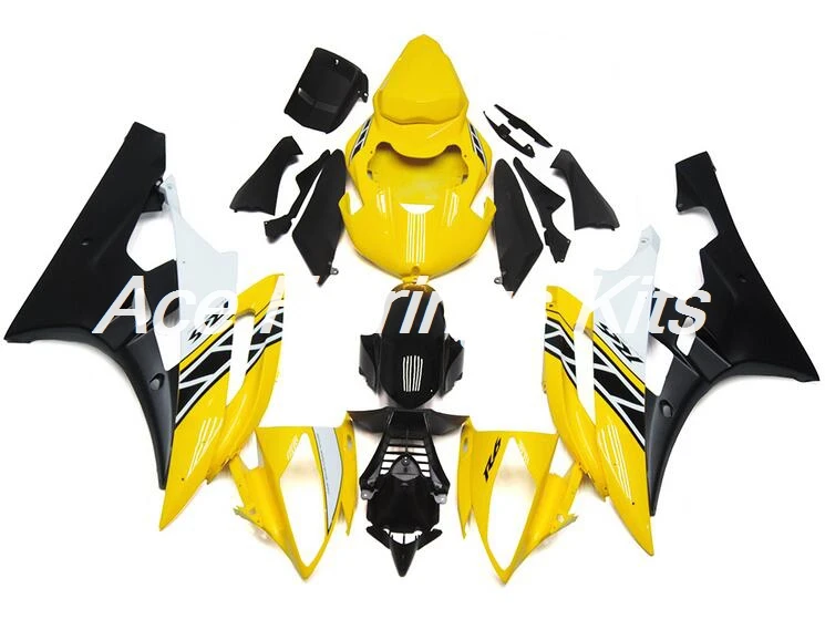 Полный обтекатели подходит для Yamaha YZF 600 R6 06 07 YZF-R6 2006 2007 ABS пластик мотоцикл обтекатель комплект Cowling желтый черный
