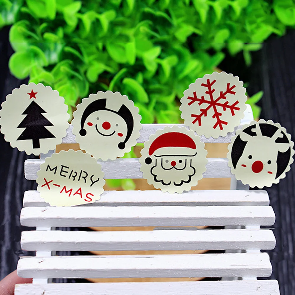 120 шт./компл. Merry Christmas уплотнения наклейки ручной работы этикетка для упаковки подарка наклейки Kawaii DIY штампованная для скрапбукинга украшения