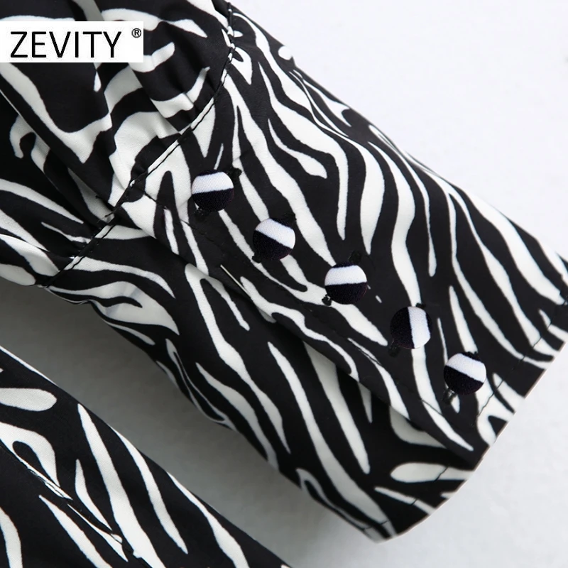 ZEVITY women vintage animal texture print casual slim shirt dress female long sleeve sashes a line vestido chic dresses DS4438