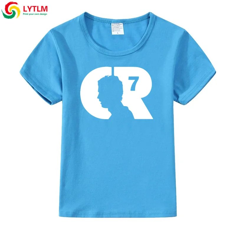 LYTLM Cristiano Ronaldo/футболки для мальчиков-подростков детские топы для девочек, Camiseta, рубашки для девочек детская футболка для девочек, детская одежда - Color: DX LYCRA Lake