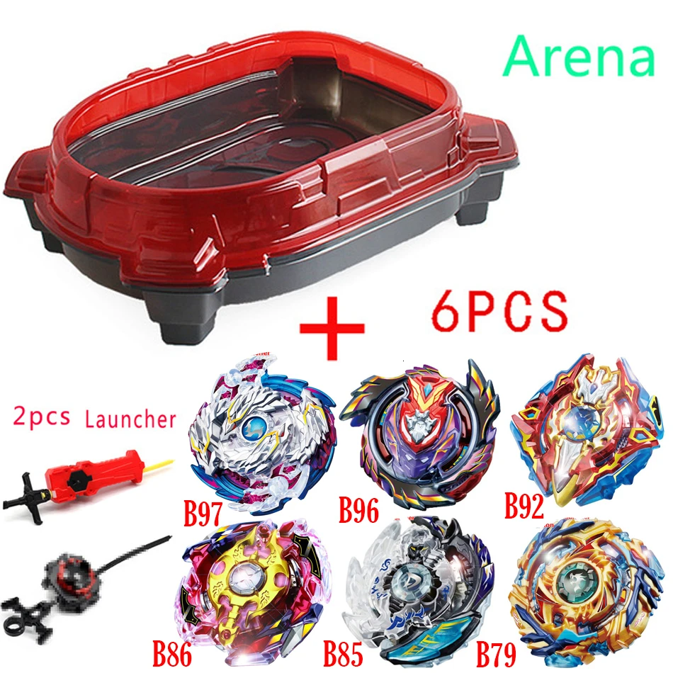 Takara Tomy Tops пусковые устройства Beyblade Burst игрушки Арена Bey Blade Achilles Bayblade Bable Fafnir Phoenix Blayblade - Цвет: 6PCS 06