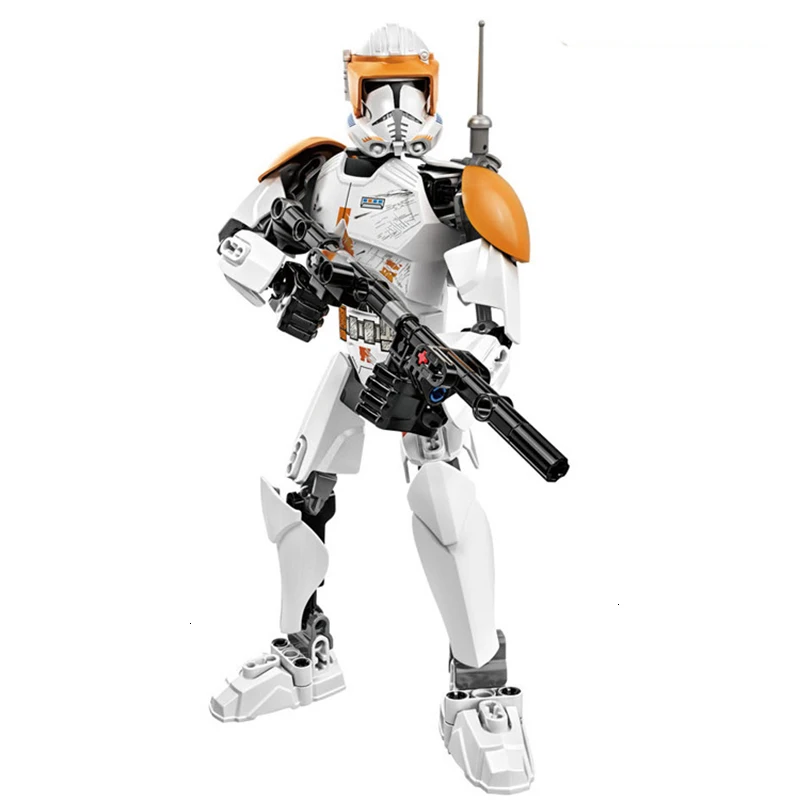 С изображением из «Звездных Войн сборная фигурку модель капитан фазма Оби-Ван Кеноби генерал гривус Кайло Рен, строительные блоки, кирпичные игрушки - Цвет: Clone Commander