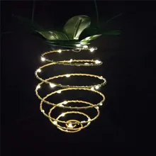 25LED Solar Garden Lights Pineapple Shape Outdoor Solar Hanging Light Waterproof Wall Lamp Fairy Night Lights Home Decor Iron