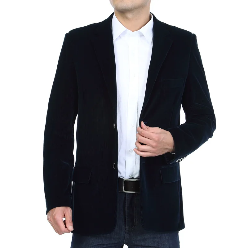 Mens Corduroy Blazers 2018 Autumn Men Blazer Smart Casual Jacket Solid Camel Black Cotton Business Suit Jackets Men Officer 4XL Mens Corduroy Blazers 2018 Autumn Men Blazer Smart Casual Jacket Solid Camel Black Cotton Business Suit Jackets Men Officer 4XL