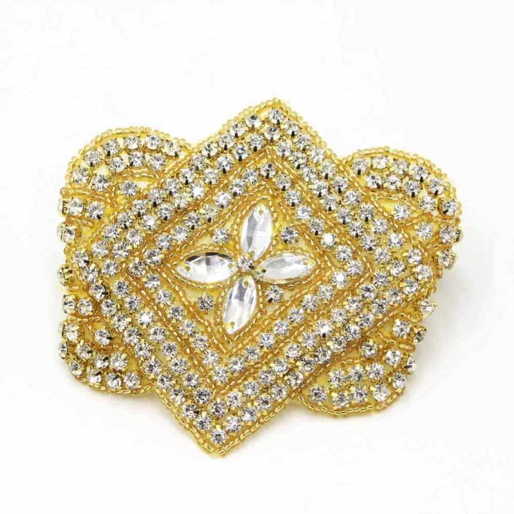 Crystal Rhinestone Beaded Applique Wedding Bridal Dress Belt Sash Sewing Crafts