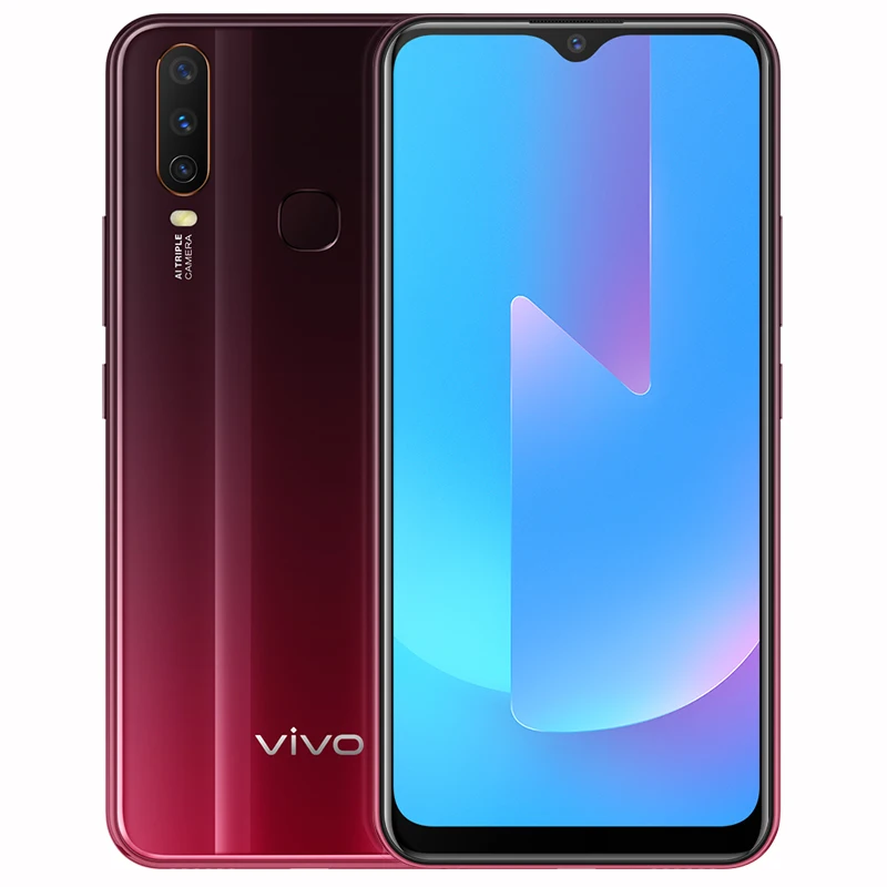 Red vivo U3x Celular 6,35 дюймов экран 3g 32G Snapdragon665 5000 мАч батарея мобильные телефоны 18 Вт зарядка мобильный телефон android - Цвет: Red