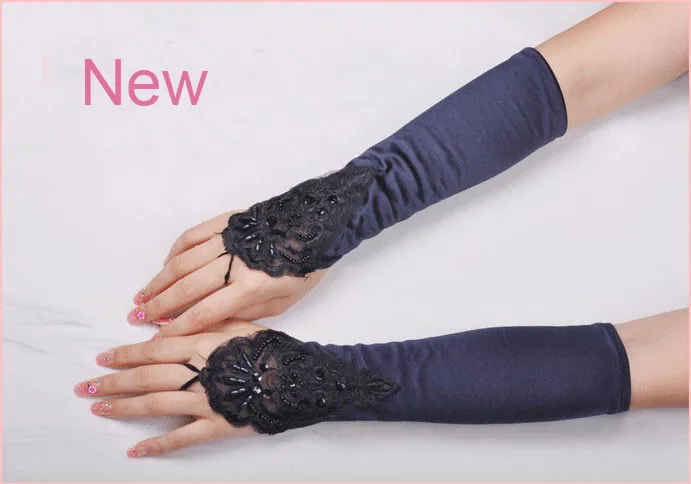 5 шт./лот женские длинные черные перчатки для танцев модные вечерние перчатки