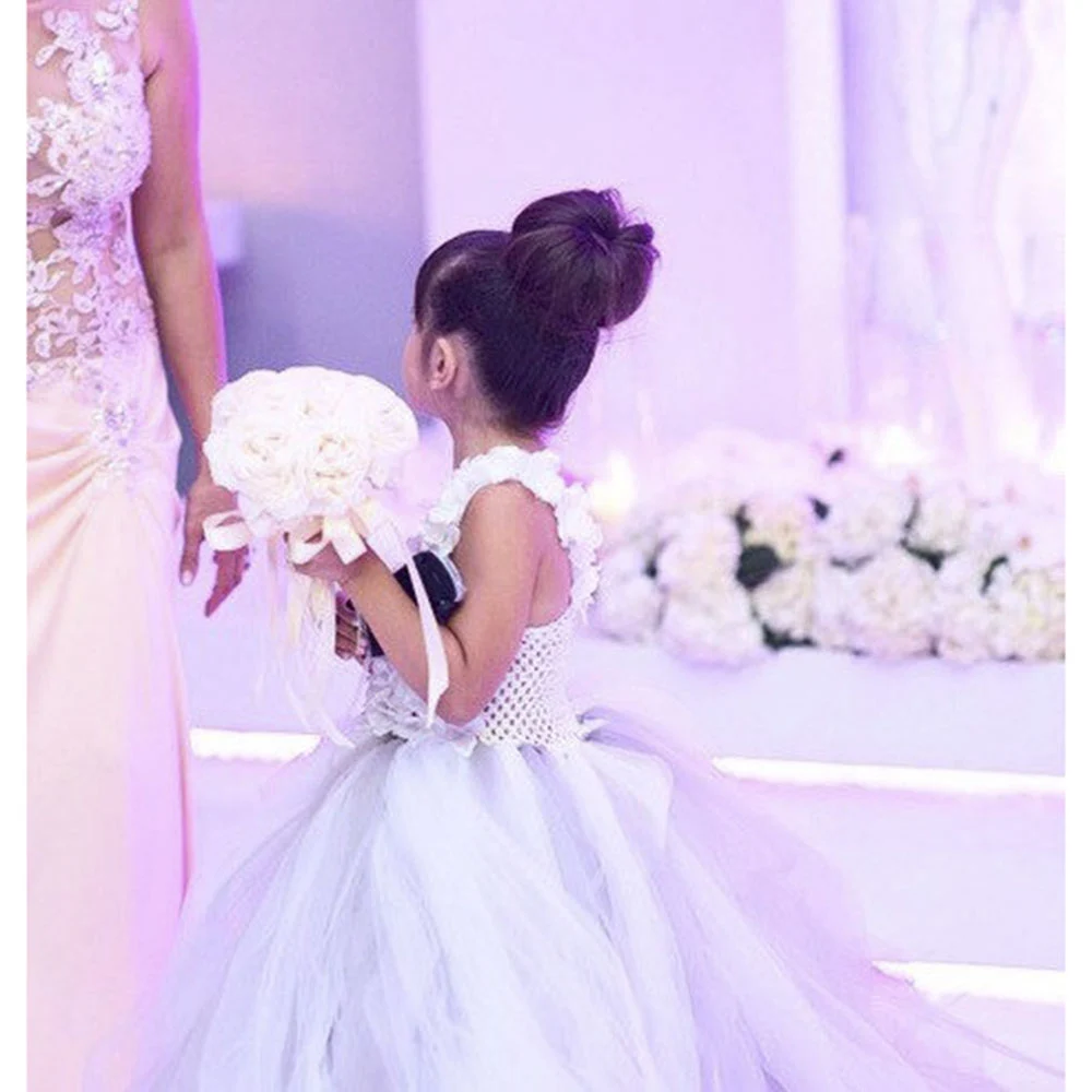 lilac and white flower girl dresses