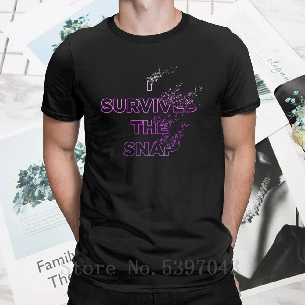 Мужские футболки с надписью «I survid The Snap», 2 футболки, танос Марвел, Мстители, эндгейм, хлопковая одежда размера плюс, футболки, Забавные футболки