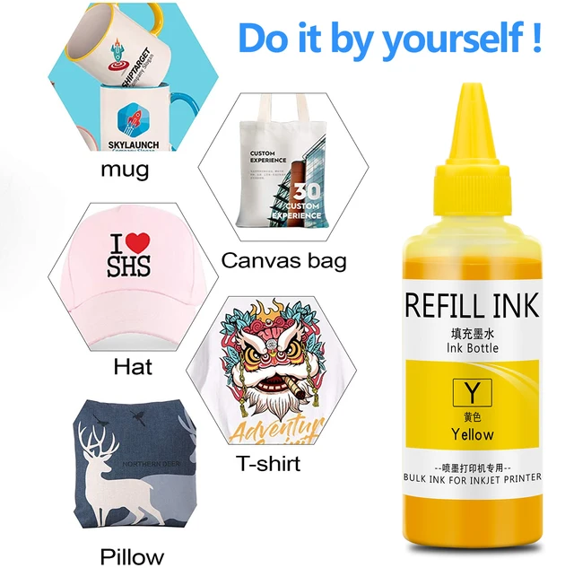 400ML Refill Sublimation Ink For Epson S22 WF4630 WF4640 WF5110 Printers Heat Transfer Ink Heat Press Sublimation Ink For Epson 2