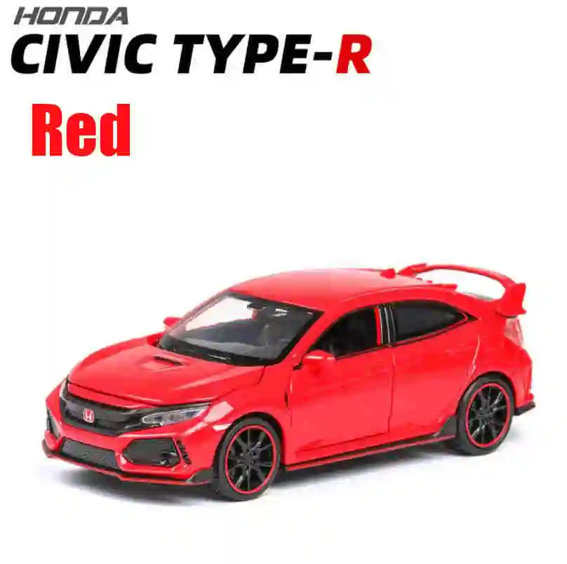 1:32 HONDA CIVIC TYPE-R литые под давлением и игрушечные транспортные средства металлическая модель автомобиля звуковой светильник коллекция автомобилей игрушки для подарков - Цвет: red