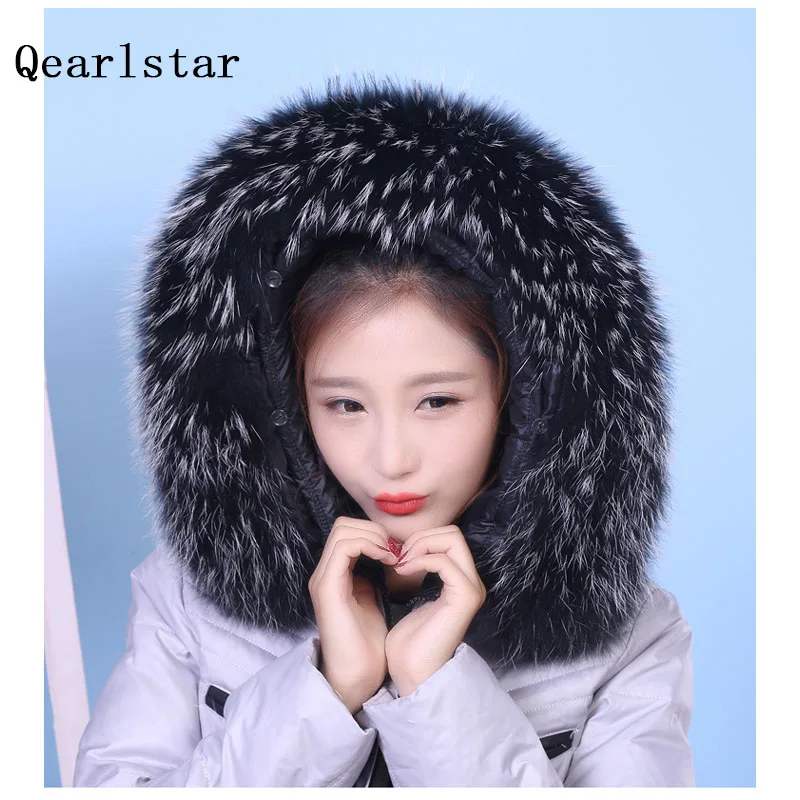 Зимний женский и мужской пуховик с отделкой из 100% натурального меха енота на