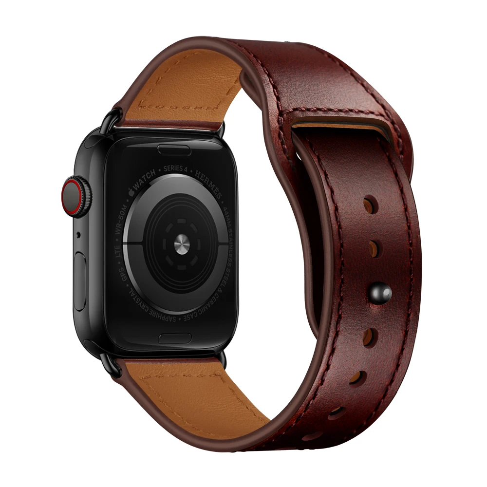 Ремешки для наручных часов для Apple Watch series 5 Band 44 мм сменный ремешок из натуральной кожи correa для iwatch 5 4 40 мм браслет